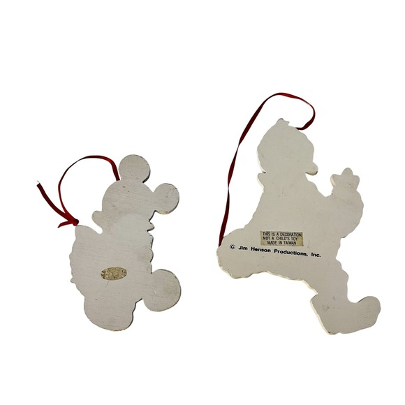 Vtg PBS Sesame Street Big Bird Disney Mickey Mouse Wooden Christmas Ornaments - Picture 6 of 7